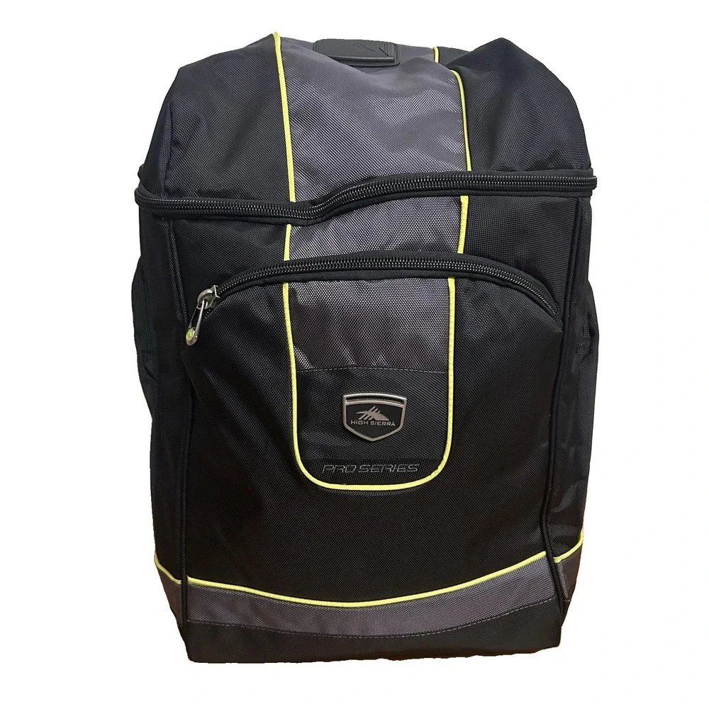 High Sierra Pro Series Ski Boot Bag Backpack Black Gray Lime Green 20150618